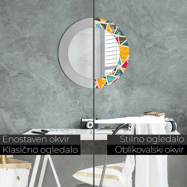 Espelho de parede circular decorativo Composição retro