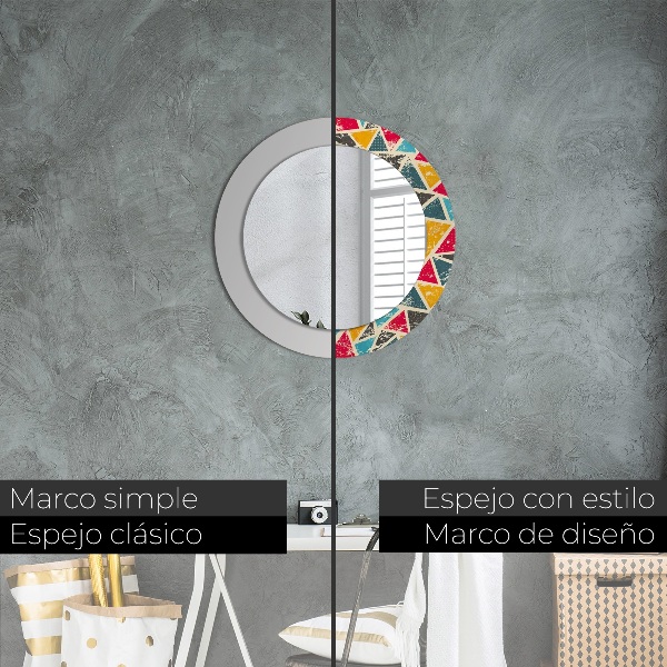 Espelho de parede circular decorativo Composição retro