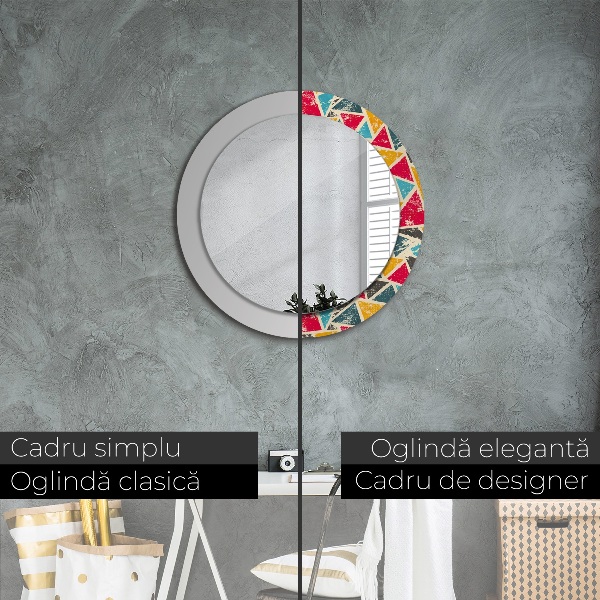 Espelho de parede circular decorativo Composição retro