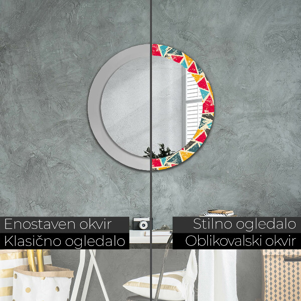 Espelho de parede circular decorativo Composição retro