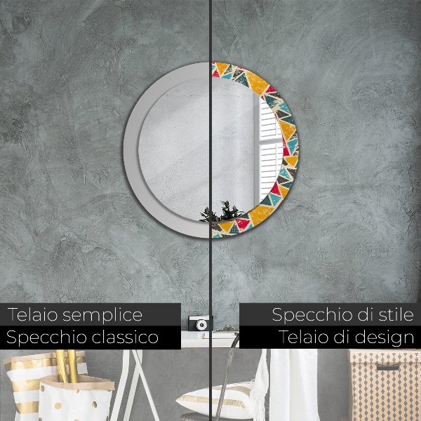 Espelho de parede circular decorativo Composição retro