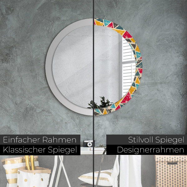 Espelho de parede circular decorativo Composição retro