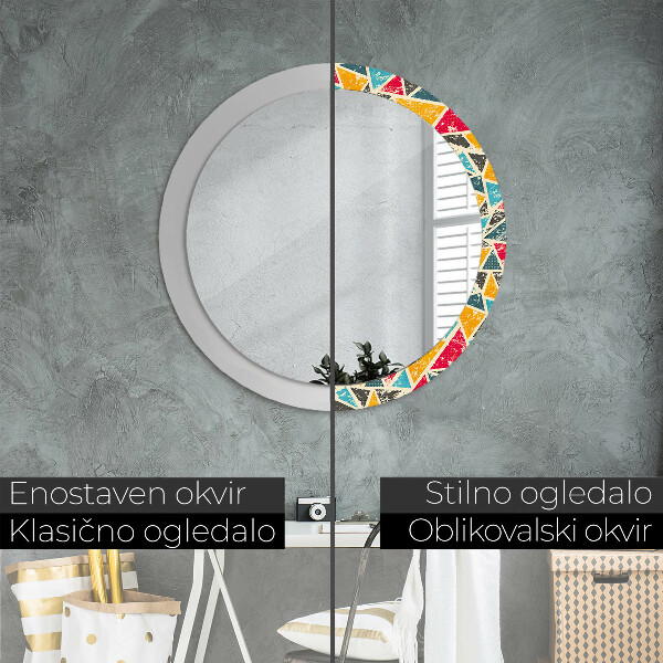 Espelho de parede circular decorativo Composição retro