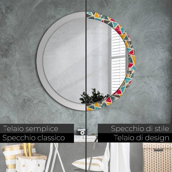 Espelho de parede circular decorativo Composição retro