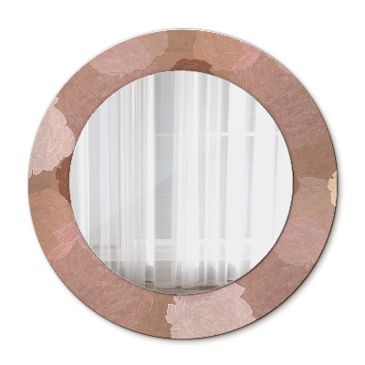 Espelho circular de parede decorativo Composição de rosas
