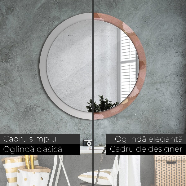 Espelho circular de parede decorativo Composição de rosas