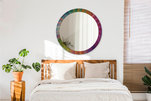 Espelho com moldura impressa redondo Espiral hipnótica