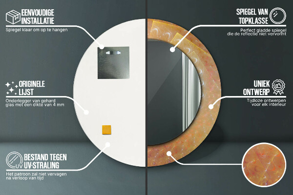 Espelho circular de parede decorativo Espiral abstrata