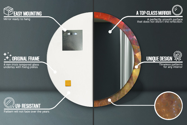 Espelho circular de parede decorativo Espiral abstrata