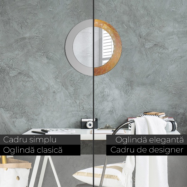 Espelho circular de parede decorativo Espiral abstrata