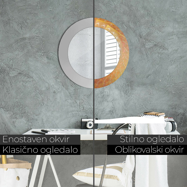 Espelho circular de parede decorativo Espiral abstrata
