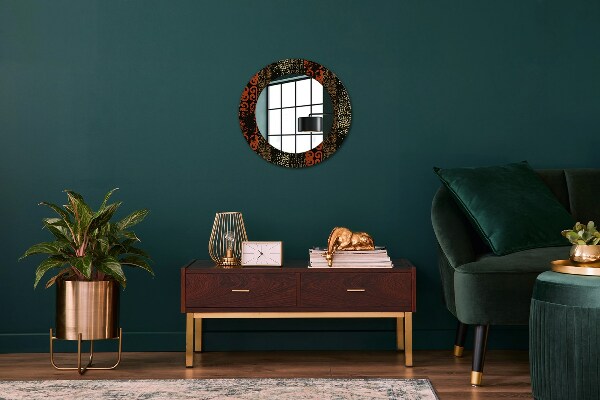 Espelho com moldura impressa redondo Padrão abstrato grunge