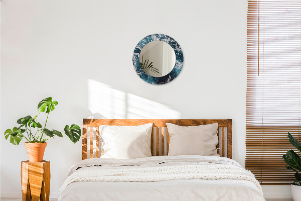 Espelho circular de parede decorativo Mar tempestuoso