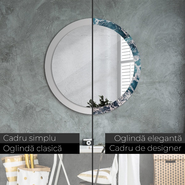 Espelho circular de parede decorativo Mar tempestuoso