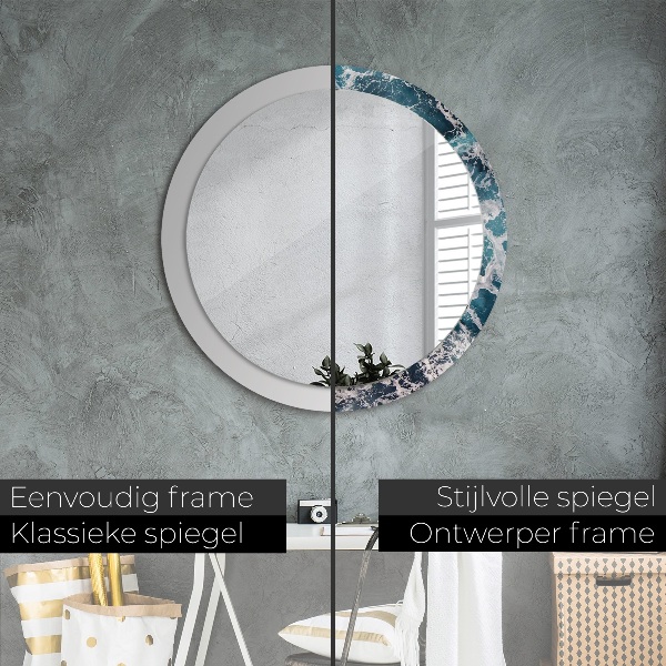 Espelho circular de parede decorativo Mar tempestuoso