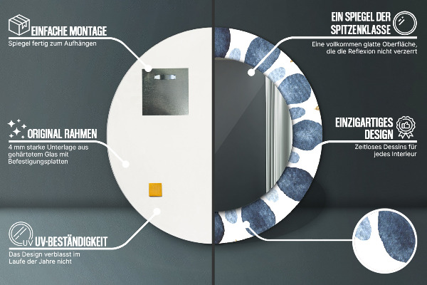 Espelho de parede circular decorativo Mandala lunar