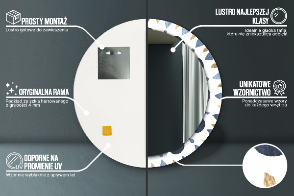 Espelho de parede circular decorativo Mandala lunar