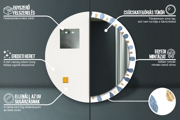 Espelho de parede circular decorativo Mandala lunar