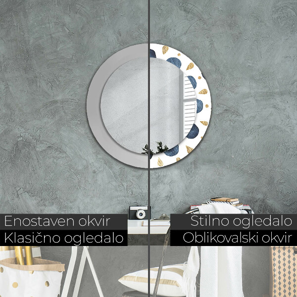 Espelho de parede circular decorativo Mandala lunar
