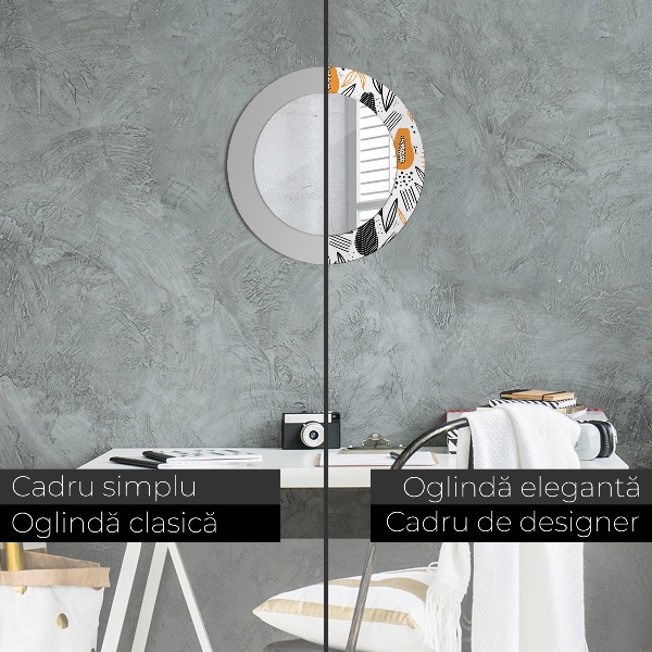 Espelho circular decorativo de parede Padrão papaia