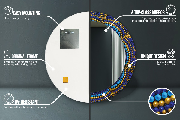 Espelho circular decorativo de parede Composição decorativa