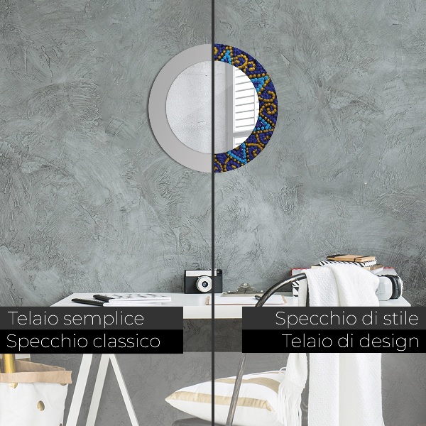 Espelho circular decorativo de parede Composição decorativa