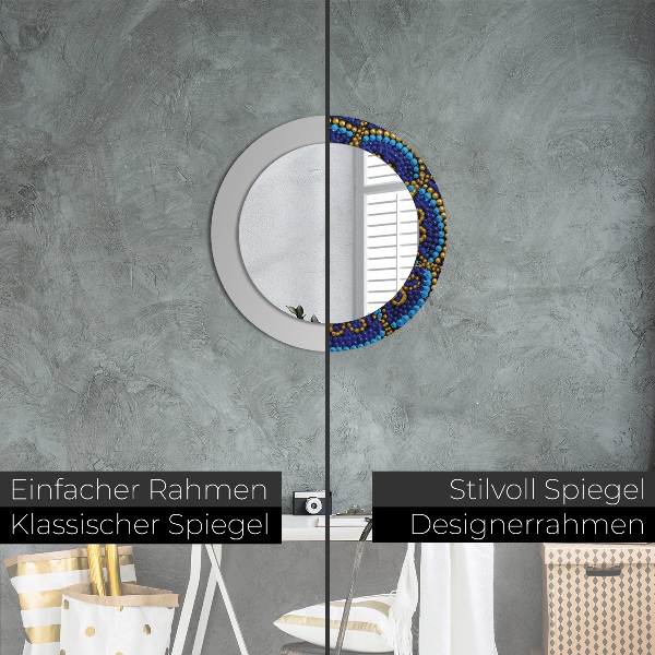 Espelho circular decorativo de parede Composição decorativa