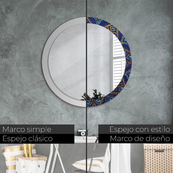 Espelho circular decorativo de parede Composição decorativa
