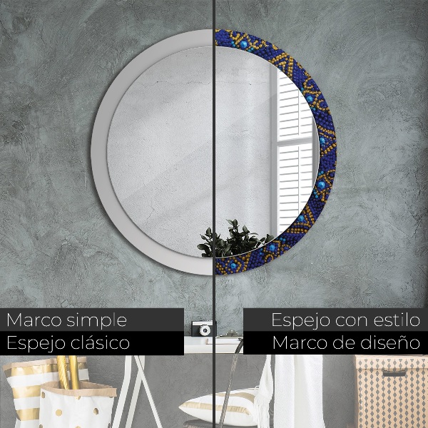 Espelho circular decorativo de parede Composição decorativa
