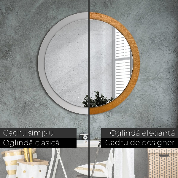 Espelho de parede circular decorativo Superfície metálica