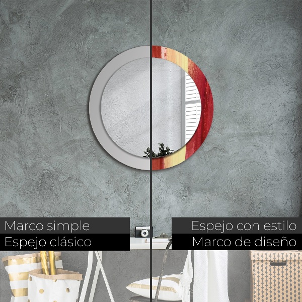 Espelho com moldura impressa redondo Imagem abstrata