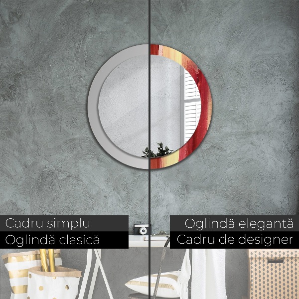 Espelho com moldura impressa redondo Imagem abstrata