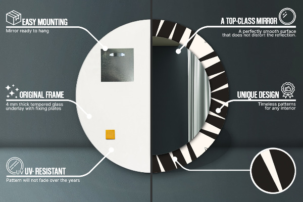 Espelho de parede circular decorativo Abstração geométrica