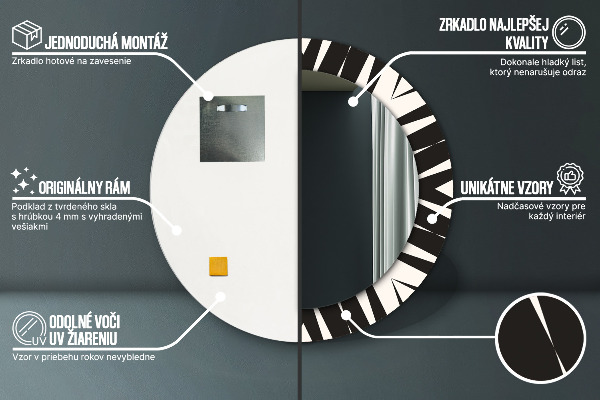 Espelho de parede circular decorativo Abstração geométrica