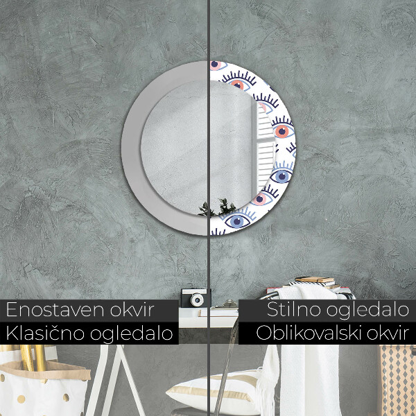 Espelho circular de parede decorativo Estilo de olho moderno