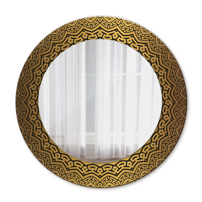 Espelho circular de parede decorativo Ornamento grego
