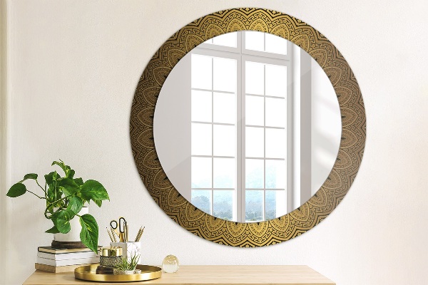 Espelho circular de parede decorativo Ornamento grego
