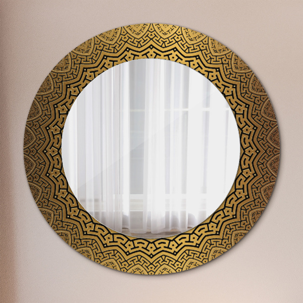 Espelho circular de parede decorativo Ornamento grego