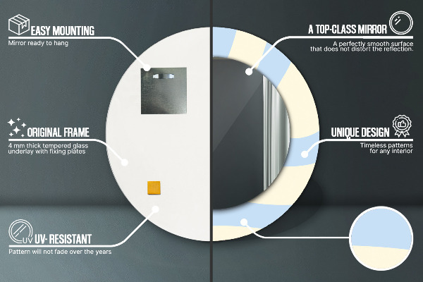 Espelho de parede circular decorativo Forma abstrata