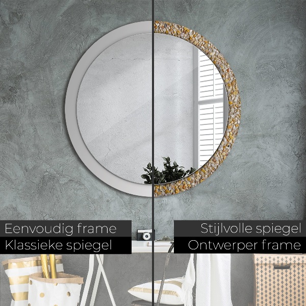 Espelho circular de parede decorativo Padrão de terraço