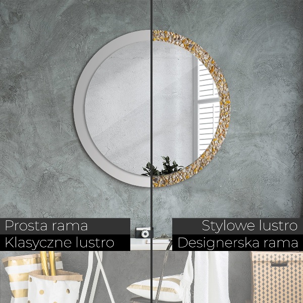 Espelho circular de parede decorativo Padrão de terraço