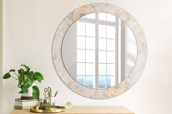 Espelho circular de parede decorativo Mosaico gasto