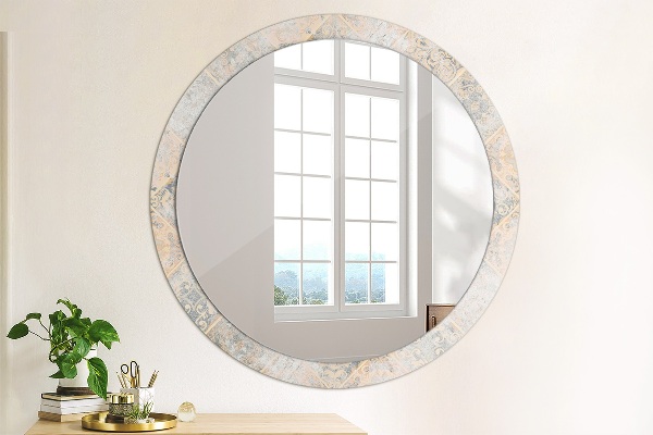 Espelho circular de parede decorativo Mosaico gasto