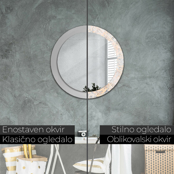 Espelho circular de parede decorativo Mosaico gasto