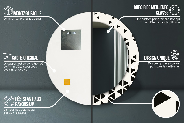 Espelho circular de parede decorativo Geométrico abstrato