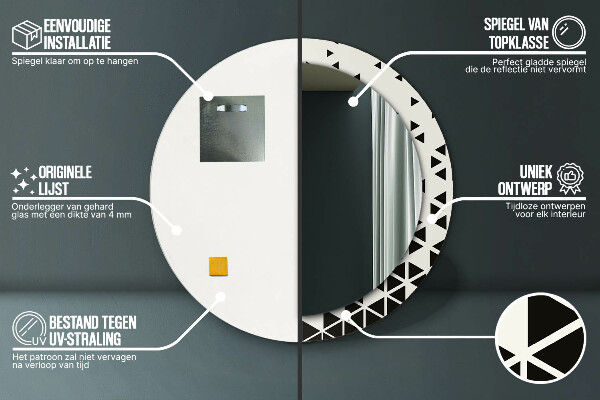 Espelho circular de parede decorativo Geométrico abstrato