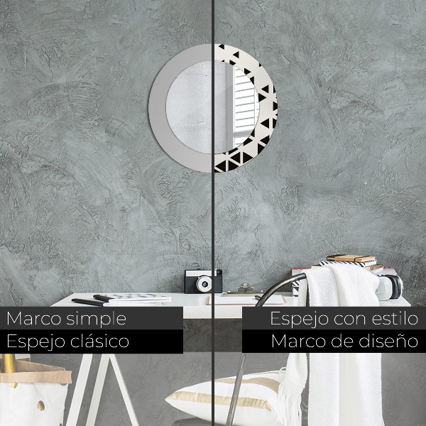 Espelho circular de parede decorativo Geométrico abstrato