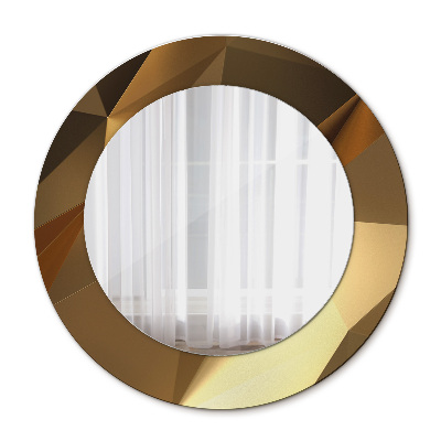 Espelho circular decorativo de parede Abstrato dourado