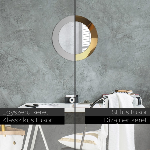 Espelho circular decorativo de parede Abstrato dourado