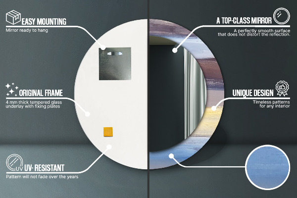 Moldura impressa espelho redondo Imagem abstrata